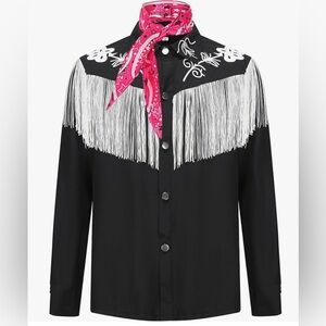 Black Western Fringe Shirt